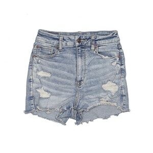 American Eagle Outfitters Light Blue Distressed Denim Jean Shorts